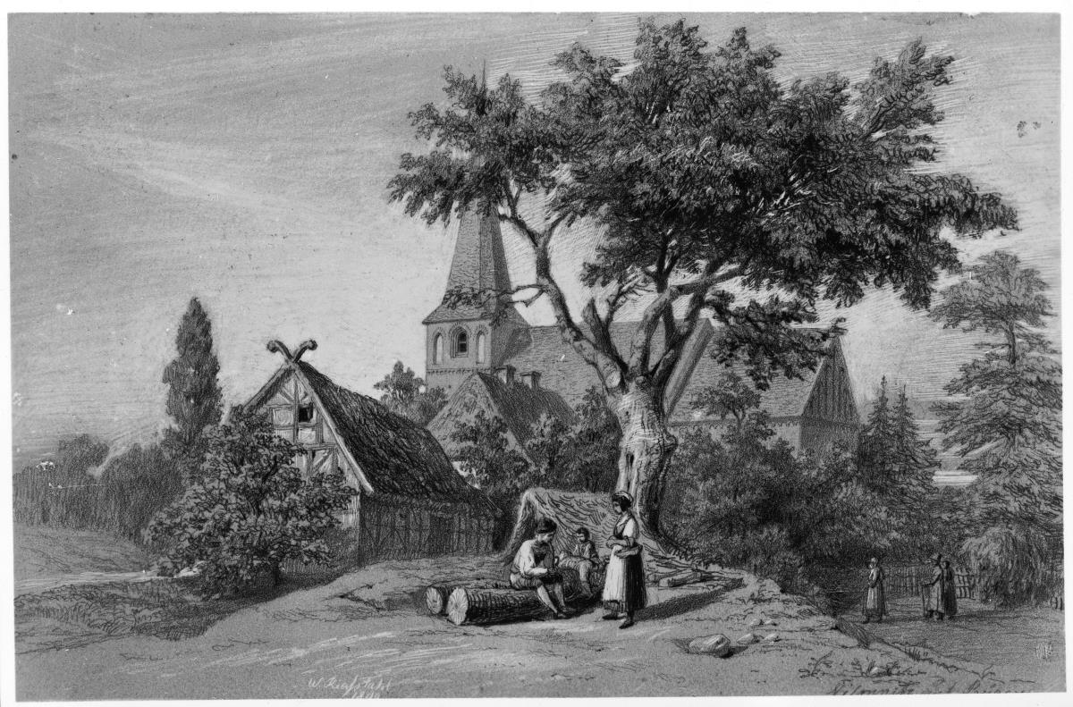 Bauernhäuser und Dorfkirche in Vilmnitz
