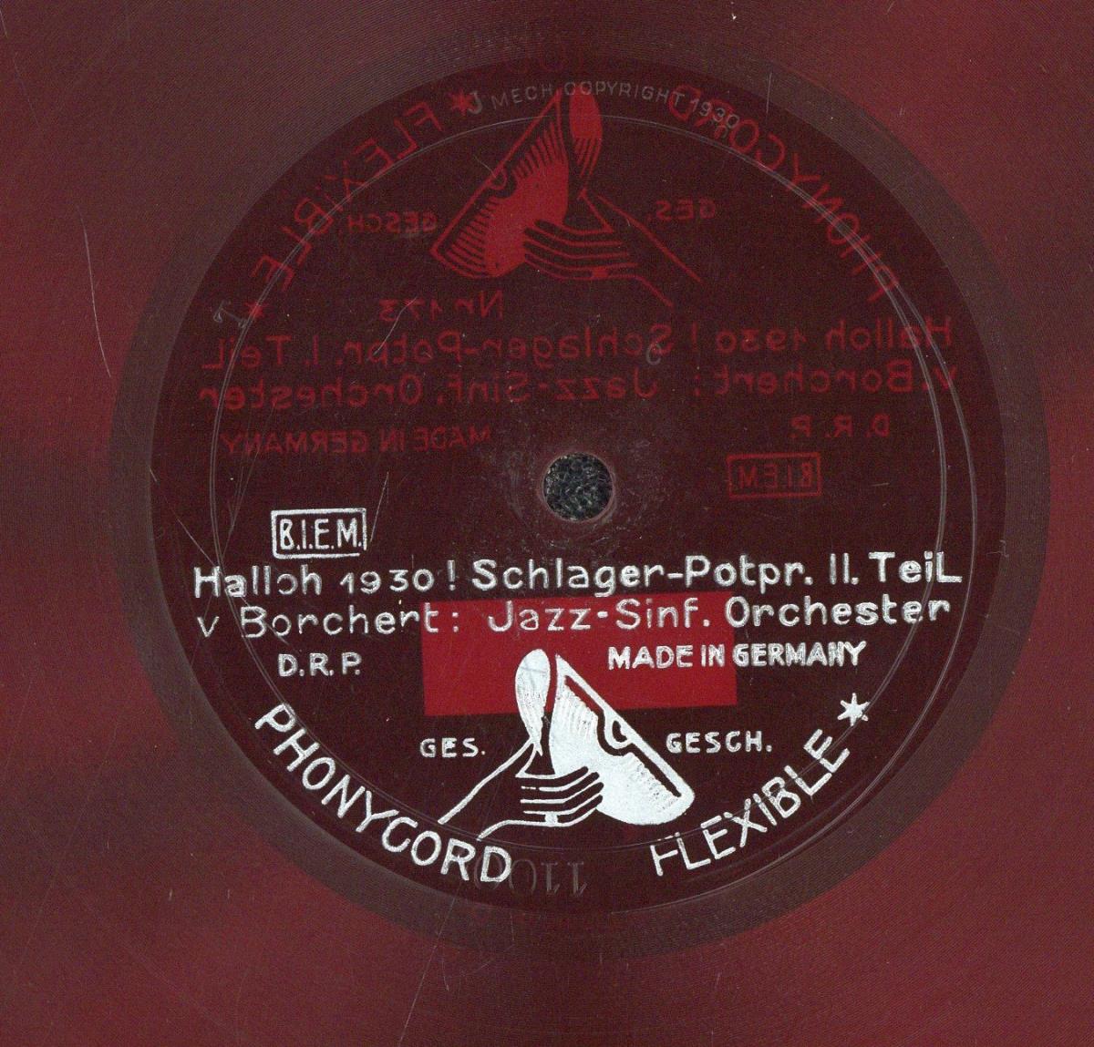Titel A: Halloh 1930! Schlager-Potpourri I. Teil
Titel B: Halloh 1930! Schlager-Potpourri II. Teil
