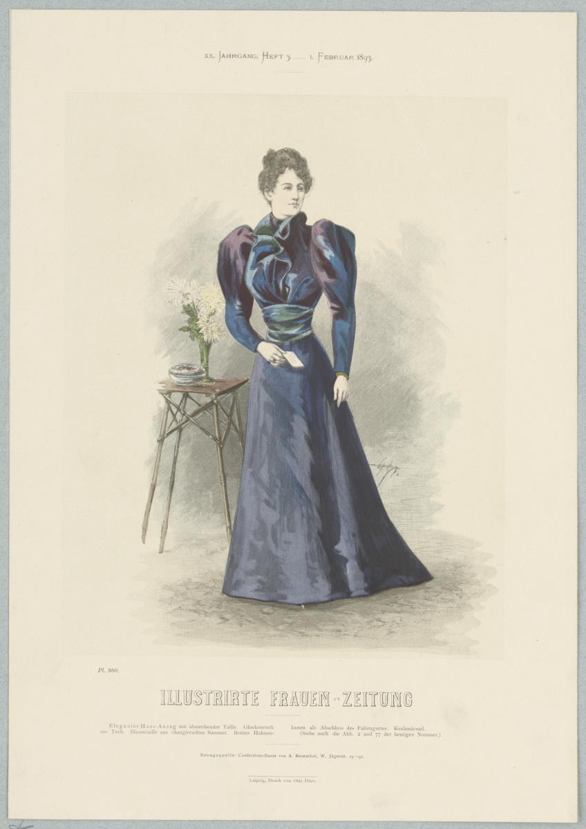 Illustrirte Frauen-Zeitung: Eleganter Hausanzug mit abstechender Taille