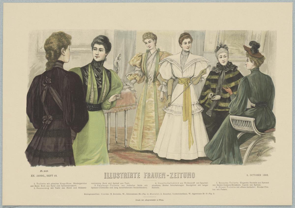 Illustrirte Frauen-Zeitung: Hausanzug, Empfangs-Toilette, Gesellschaftskleid, Besuchs-Toilette