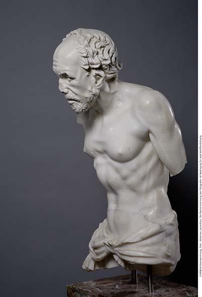 Torso eines Fischers ("Seneca-Typ") mit anpassendem Abguß des Kopfes