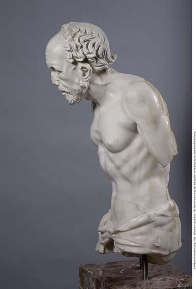 Torso eines Fischers ("Seneca-Typ") mit anpassendem Abguß des Kopfes