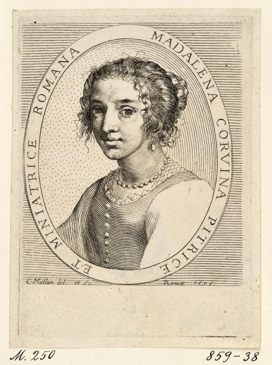 Bildnis der Maddalena Corvina im ovalen Rahmen