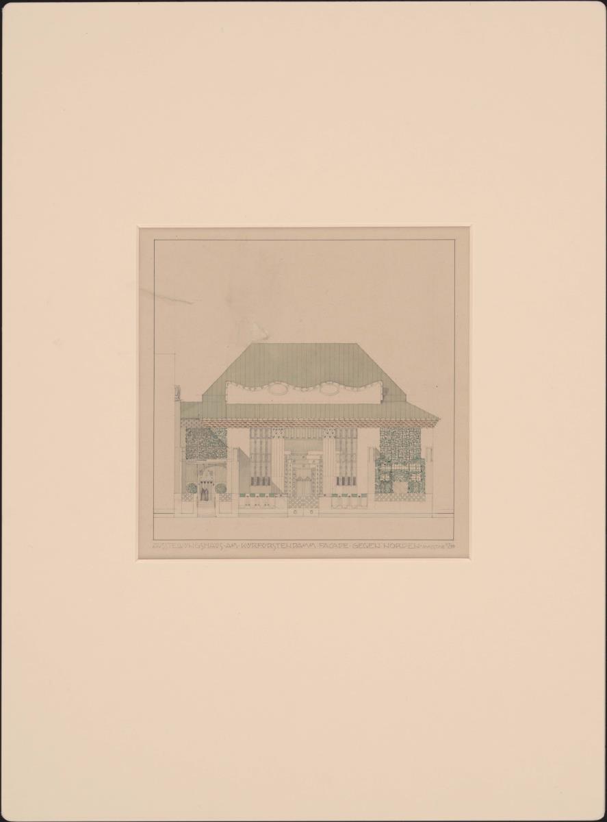 Berlin, Projekt Secessionsgebäude, Aufriss der Nordfassade