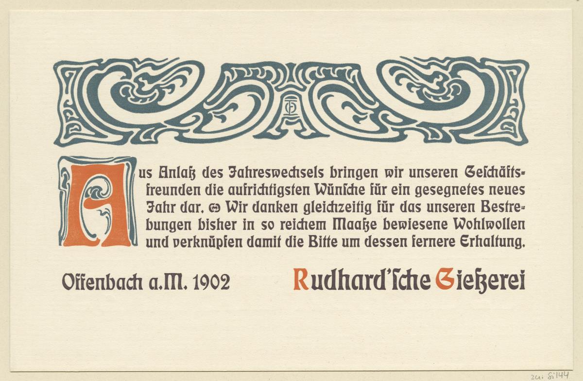 Wünsche zum Jahreswechsel. Rudhard'sche Gießerei