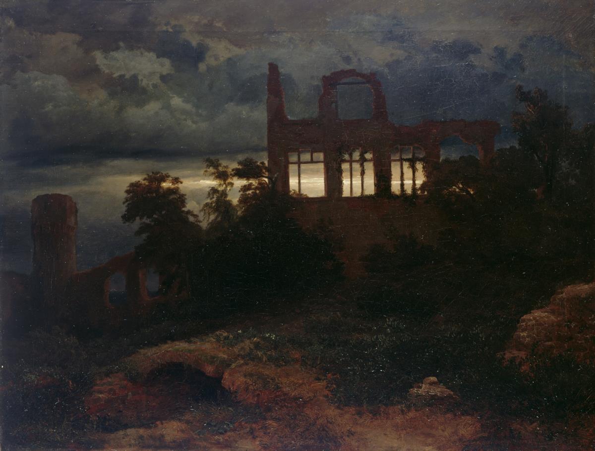 Landschaft mit Burgruine