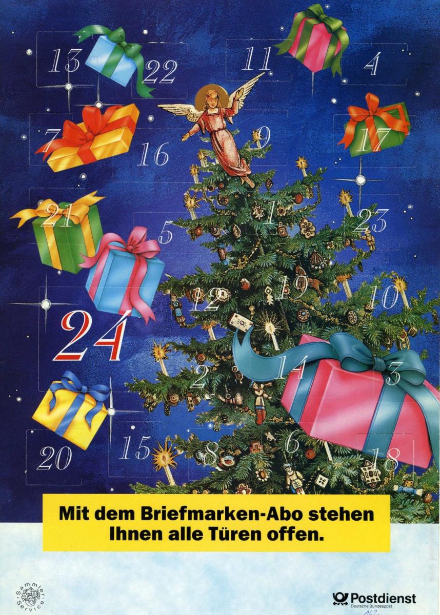 o.T. [Adventskalender mit Weihnachtsbaum und Geschenken]