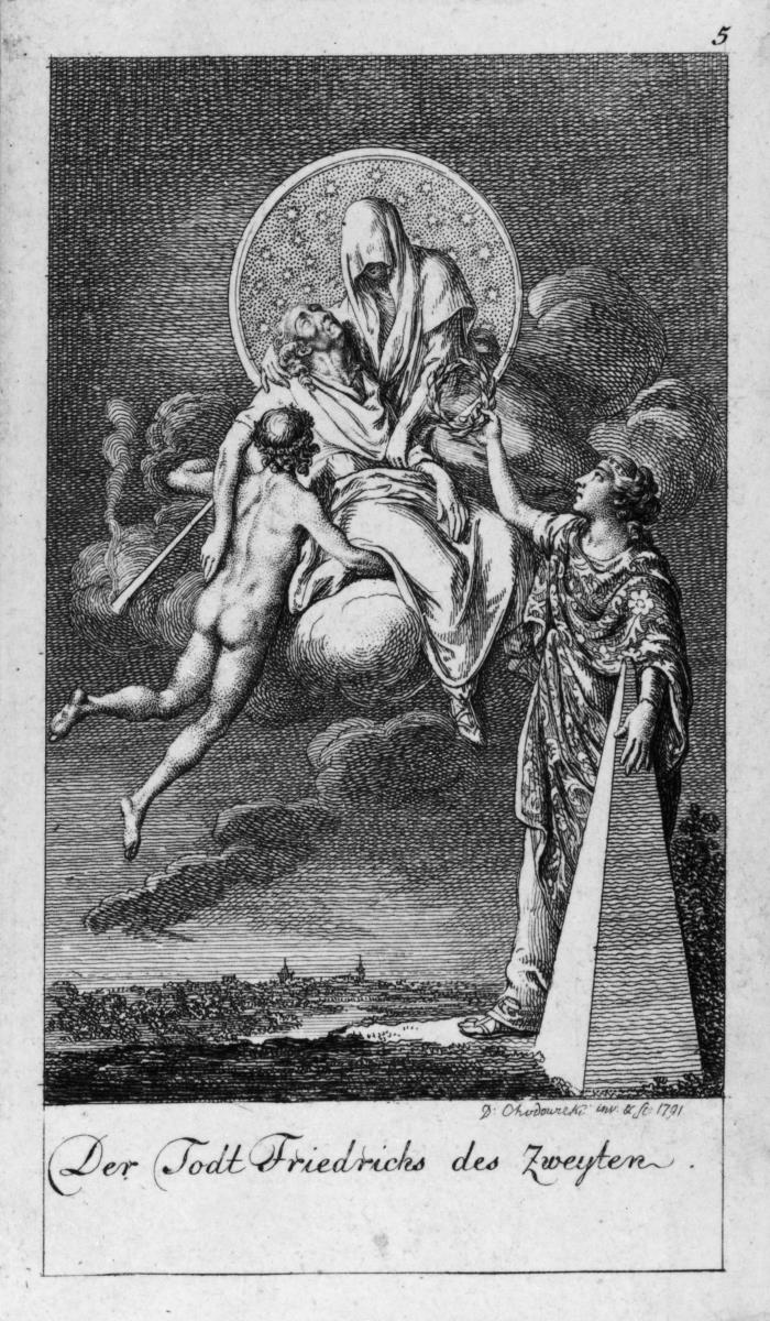 Der Tod Friedrichs II. Blatt 5 aus: Sechs grosse Begebenheiten des vorletzten Decenniums