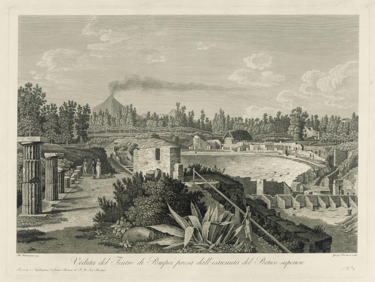 Veduta del Teatro di Pompei, presa dall'estremità del Portico superiore