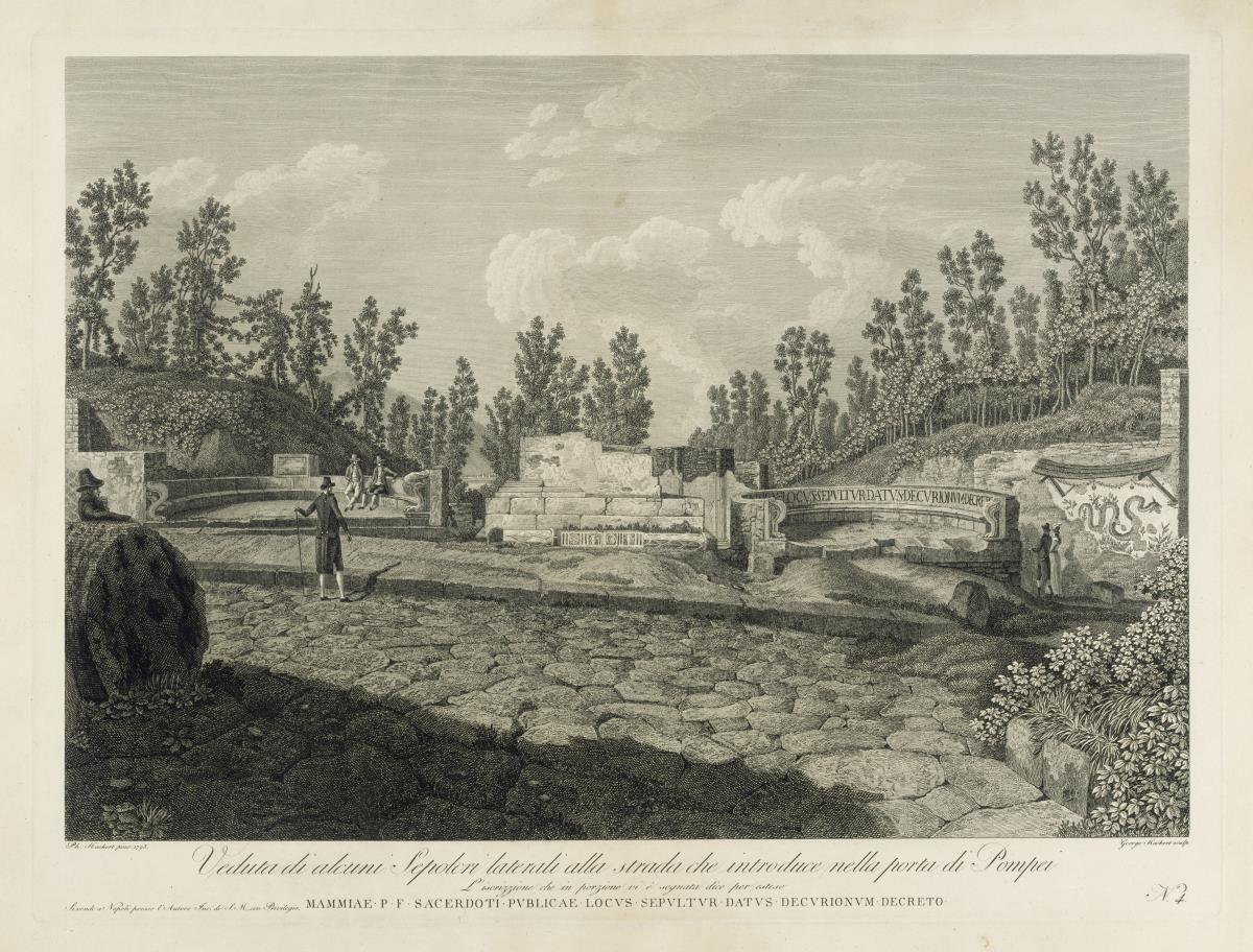 Veduta di alcuni Sepolcri laterali alla strada che indroduce nella porta di Pompei
