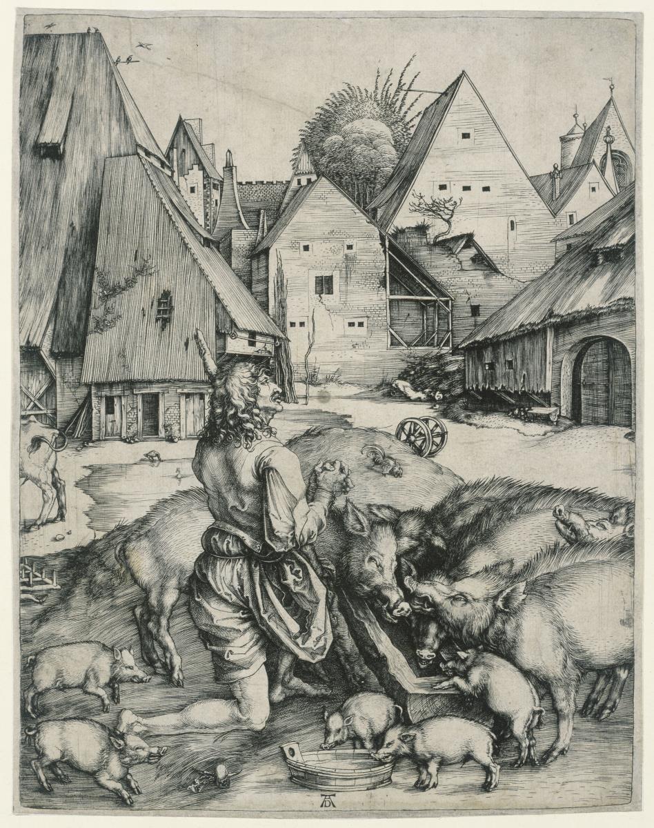 Der verlorene Sohn hütet die Schweine