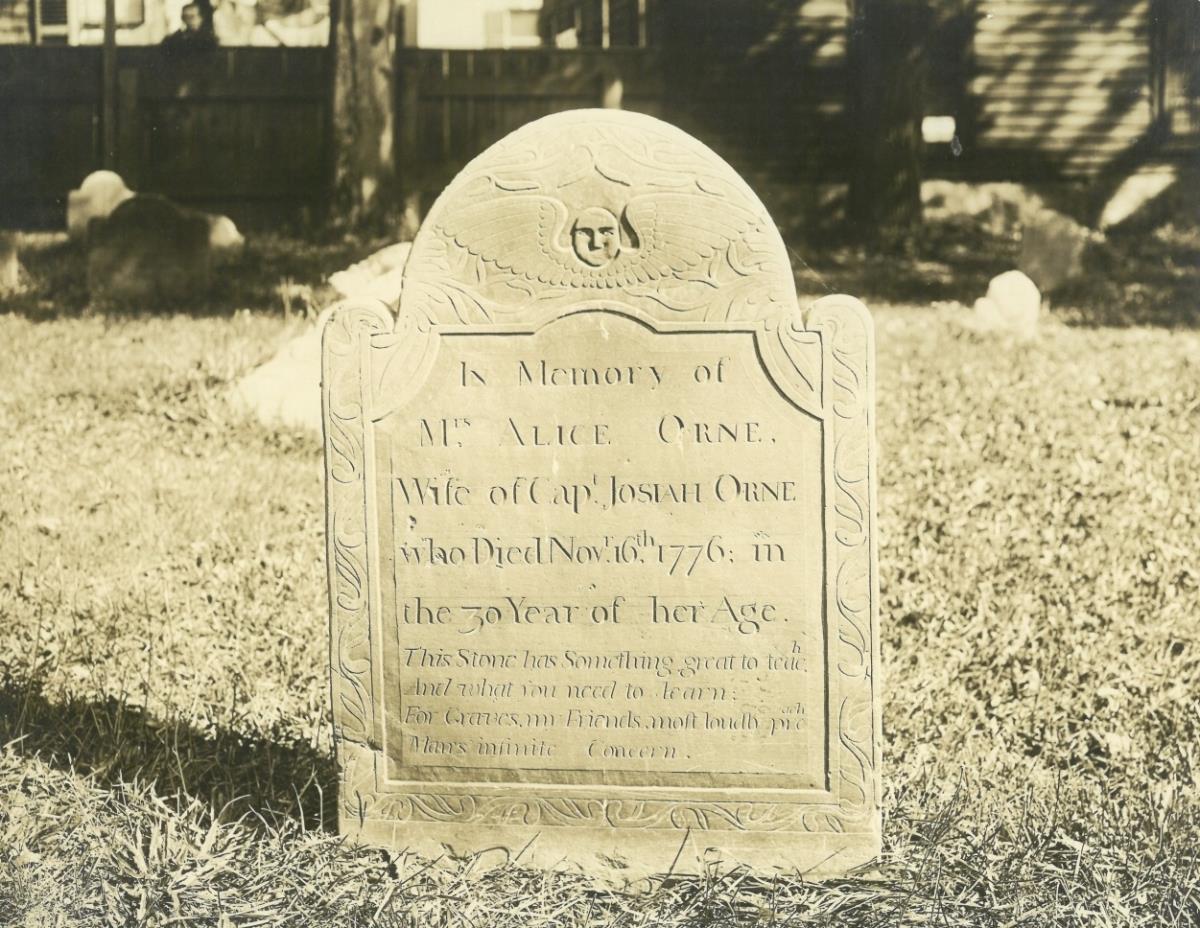 Salem, Friedhof, Grabstein: Alice Orne
