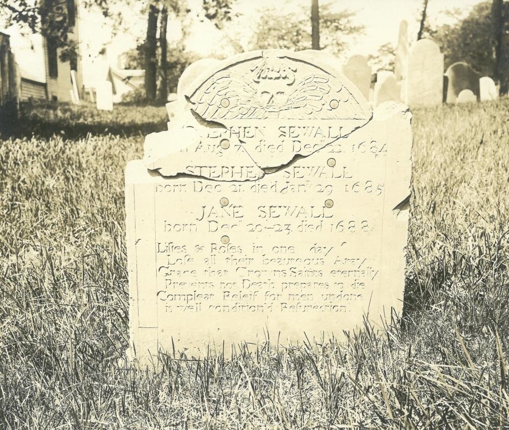 Salem, Friedhof, Grabstein: Sewalls