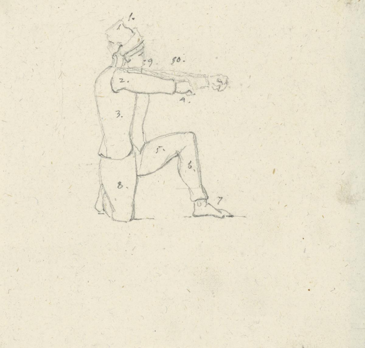 Aegineten-Skizzen: Figur, kniend
