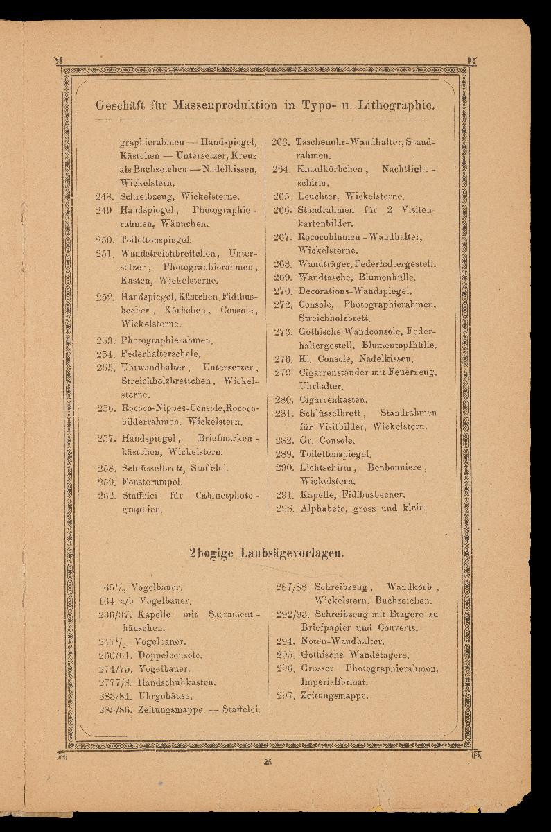 Verzeichnis der hauptsächlichsten Artikel aus den Fabriken von Gustav Kühn, Neuruppin, erste und älteste Fabrik der Neuruppiner Bilderbogen und Bilderbücher