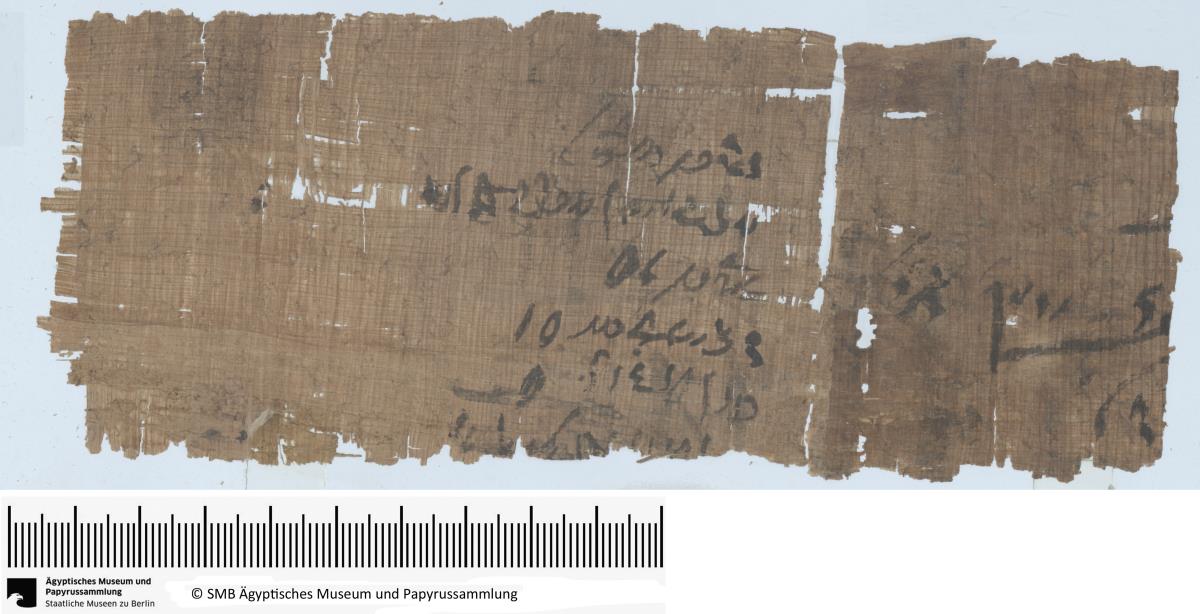 Demotischer Papyrus, Abrechnung über Lieferung von Broten, tgm-Öl und Getreide