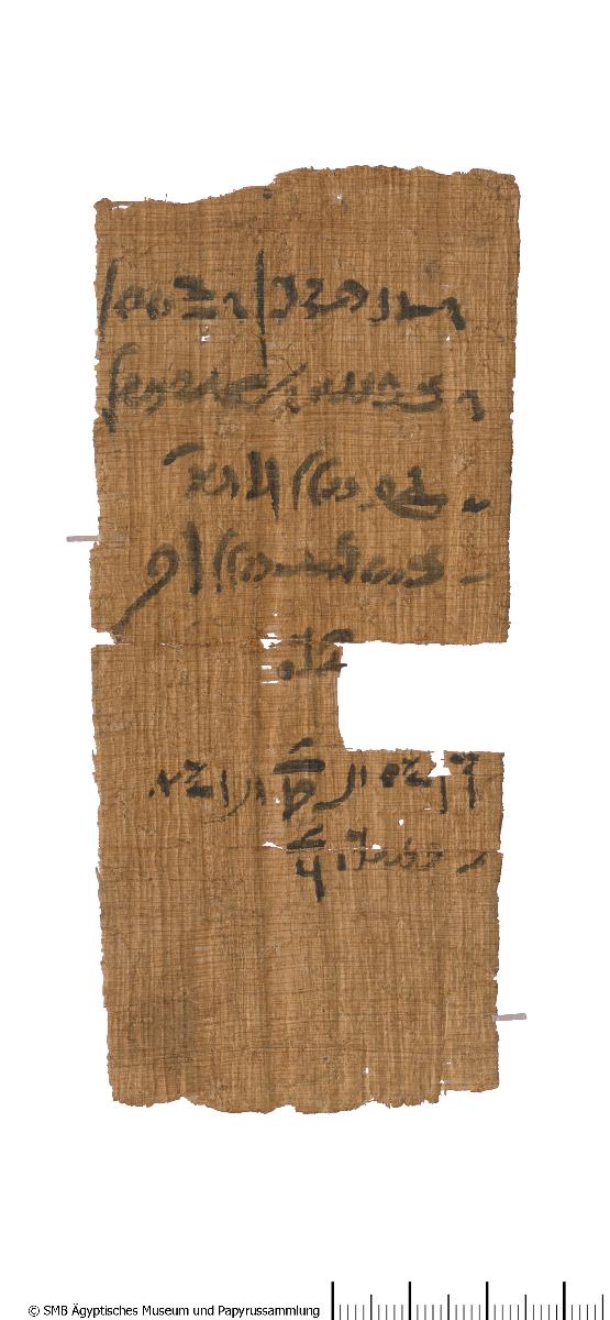 Demotischer Papyrus, Notiz über Maße herabgestürzter Turmsteine