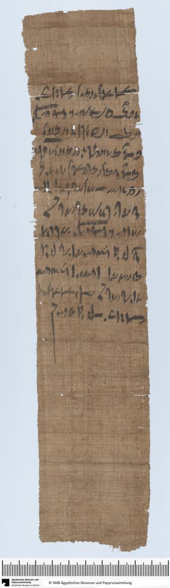 Demotischer Papyrus, Hochformat-Brief an den Vorsteher des Südgaues, Ratenzahlung von fünf Silberlingen
