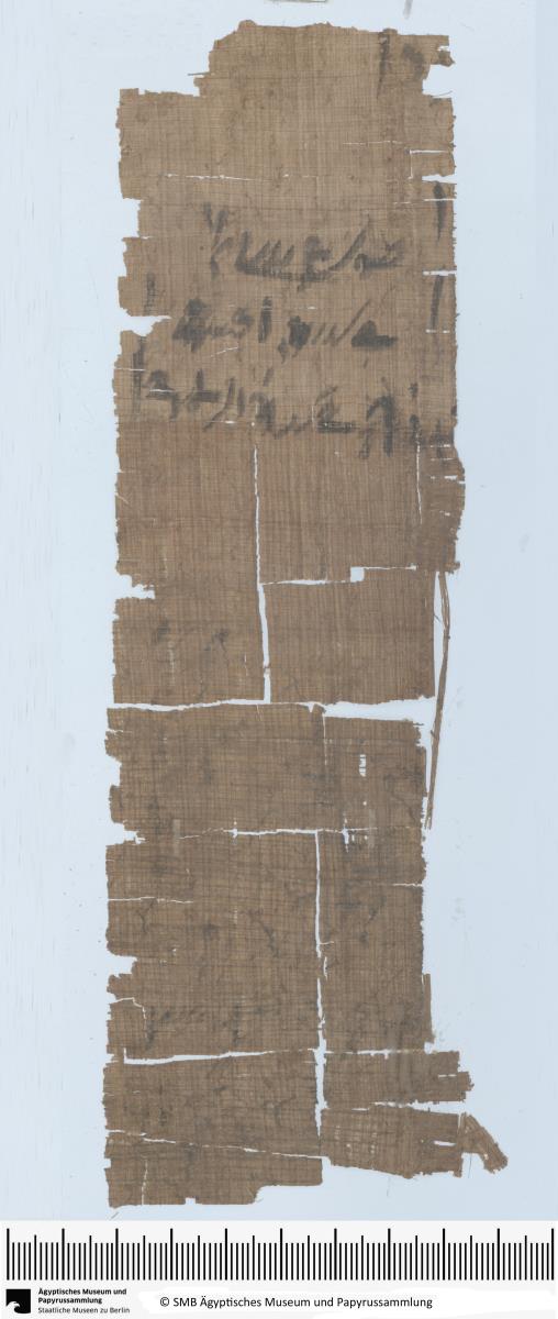 Demotischer Papyrus, Liste mit Gemüse und Krug Öl