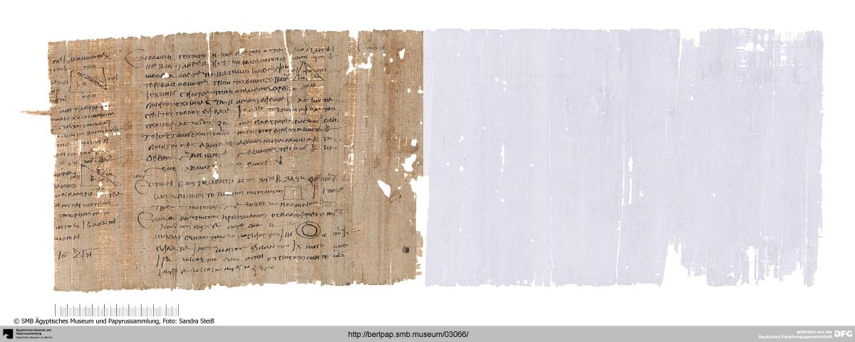 P. 11529 R + P. 16015: Liste der Bodenflächen verschiedener οὐσίαι im Arsinoites und Abrechnung über Weizenlieferungen / P. 11529 V: Mathematische Aufgaben, Schultext