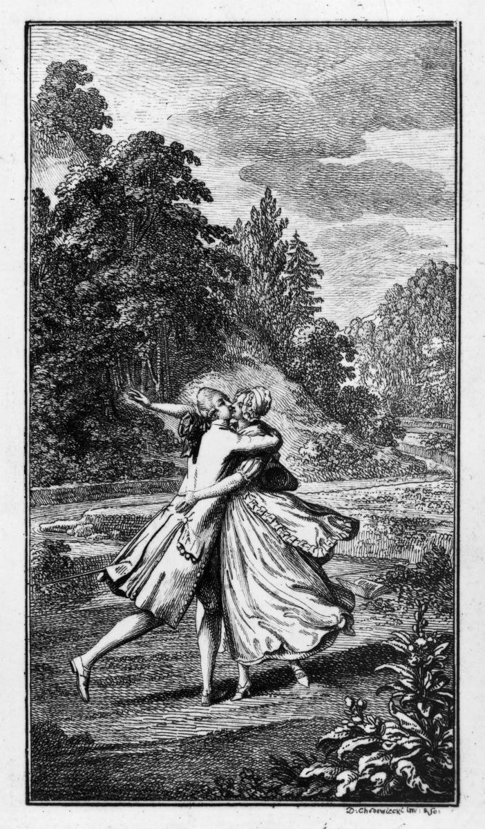Sebaldus Nothanker. Bl. 18: Säugling, auf der Reise zur Heimath, erkennt die lange von ihm getrennte Mariane, und umarmt sie