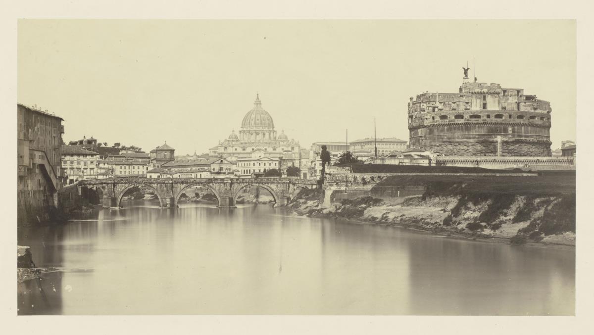 Rom, Tiber mit Castel San Angelo, Ponte San Angelo und St. Pietro