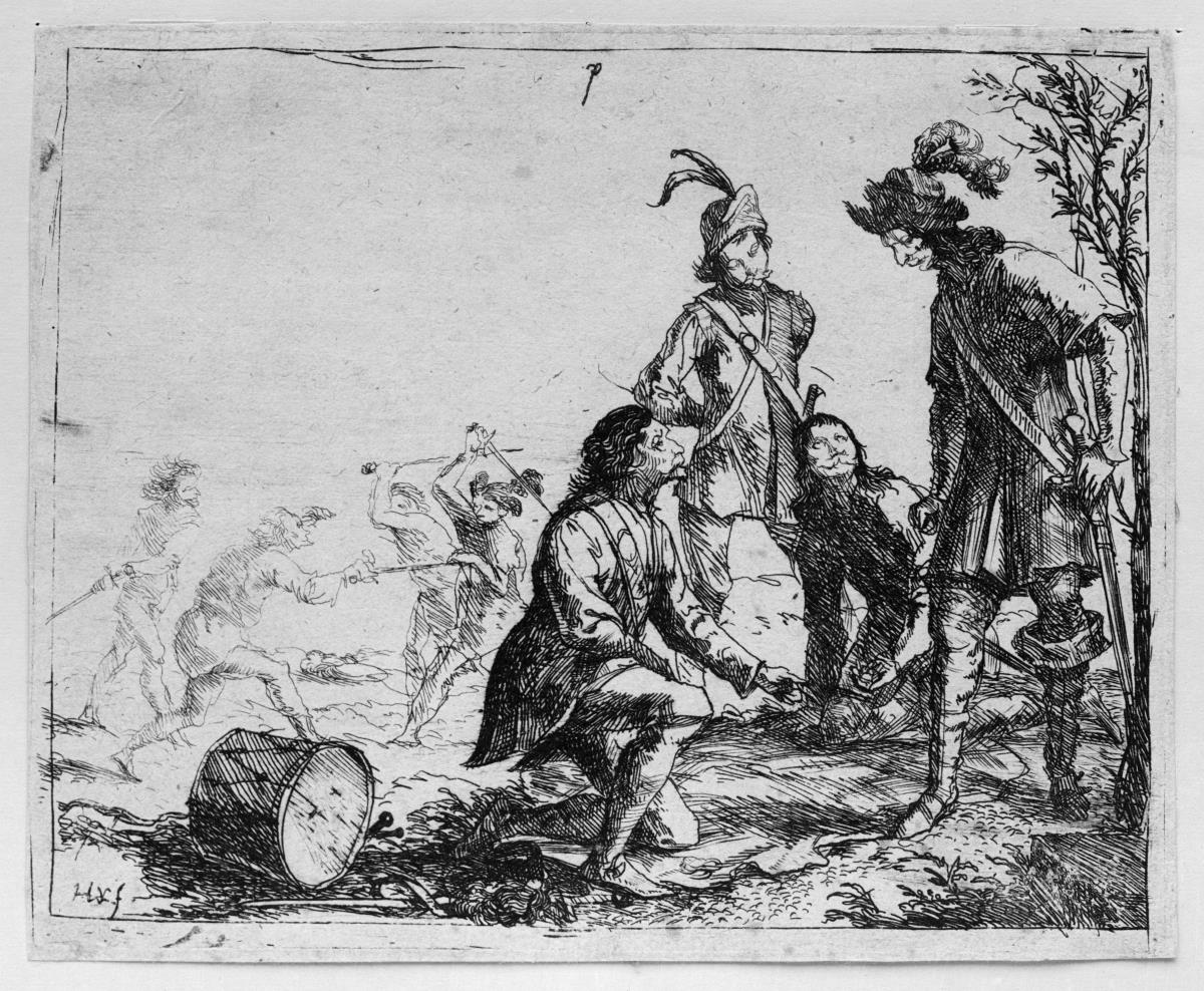 Soldaten beim Glücksspiel. Aus: Schrecken des Dreißigjährigen Krieges