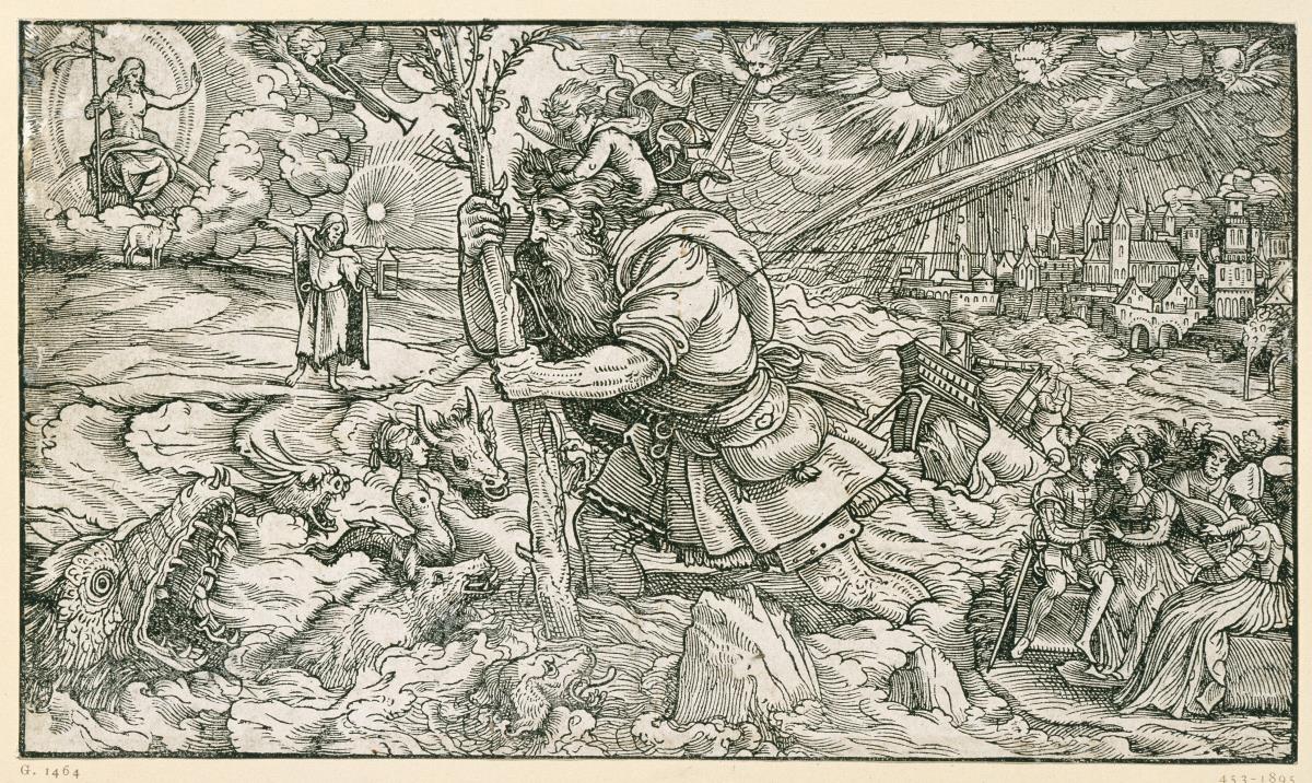 Heiliger Christophorus trägt das Christuskind