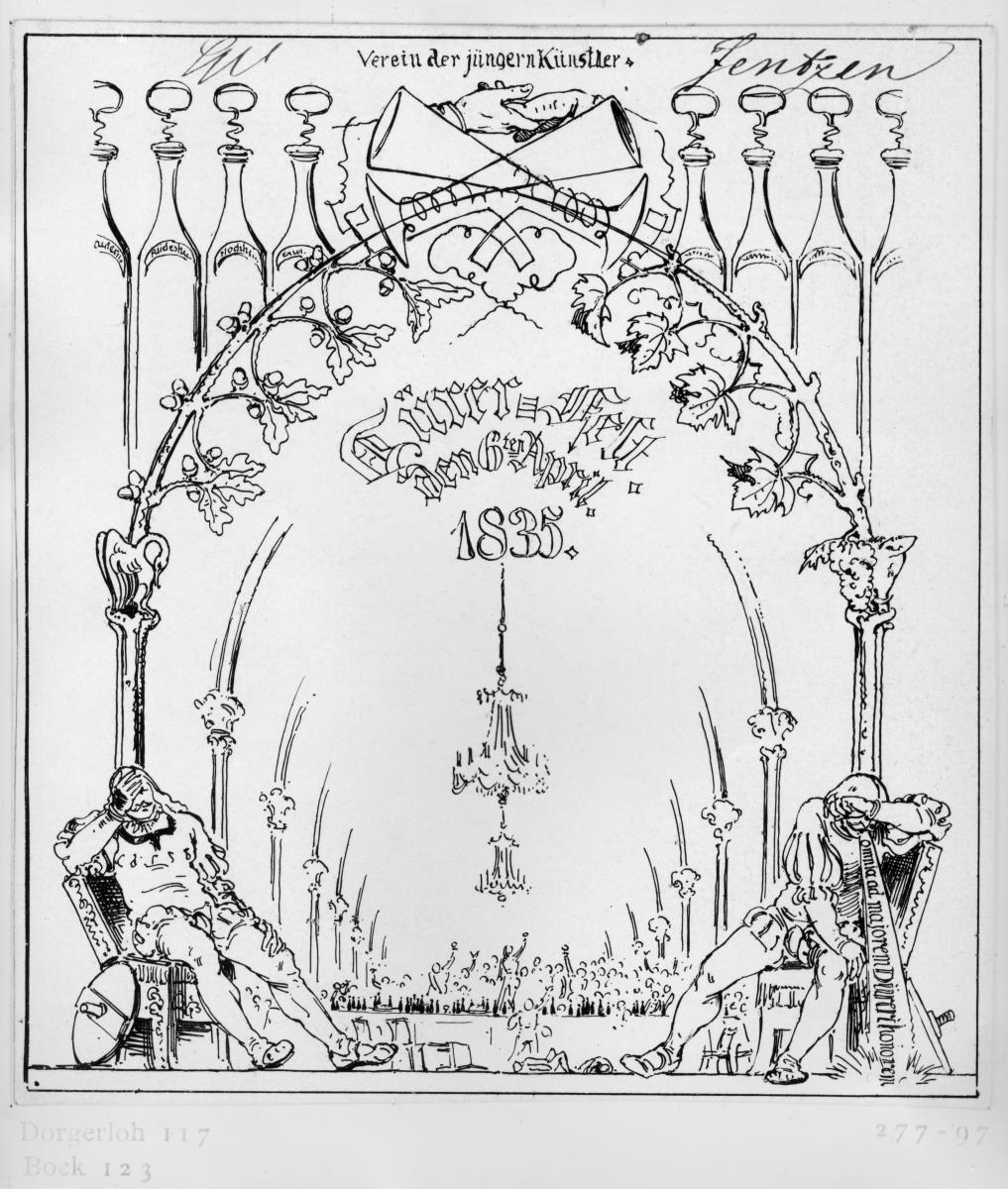 Karte zum Dürerfest des Vereins der jüngeren Künstler, 6. April 1835
