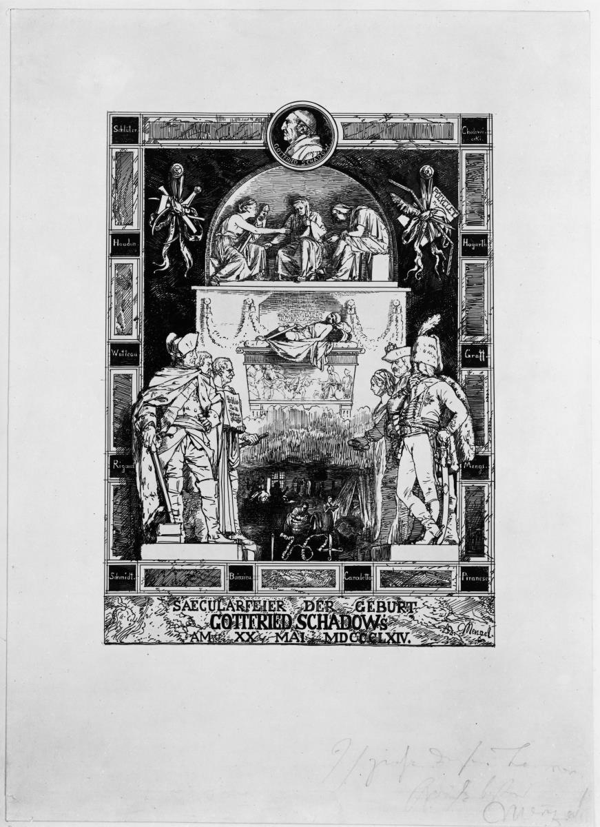 Festblatt zur Jahrhundertfeier der Geburt Gottfried Schadows, 20. Mai 1864