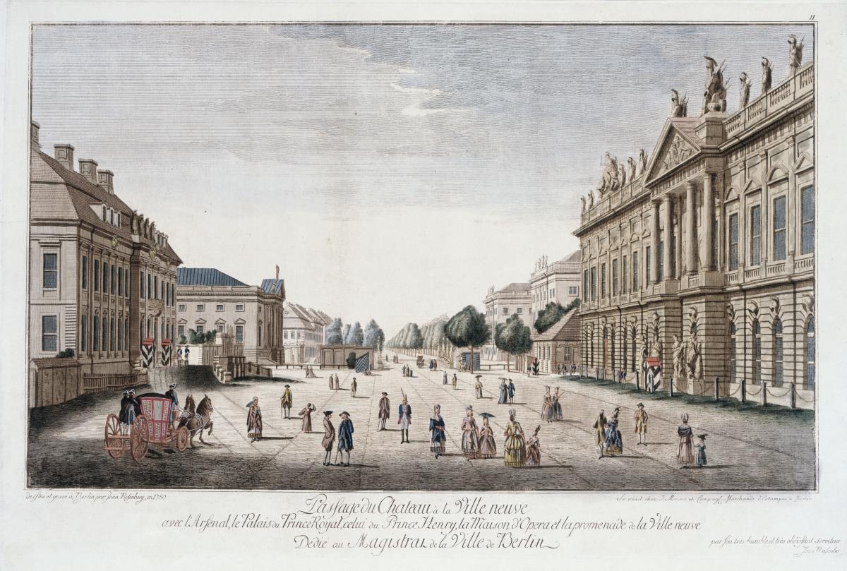 Unter den Linden mit Zeughaus, Palais des Prinzen Heinrich und Opernhaus