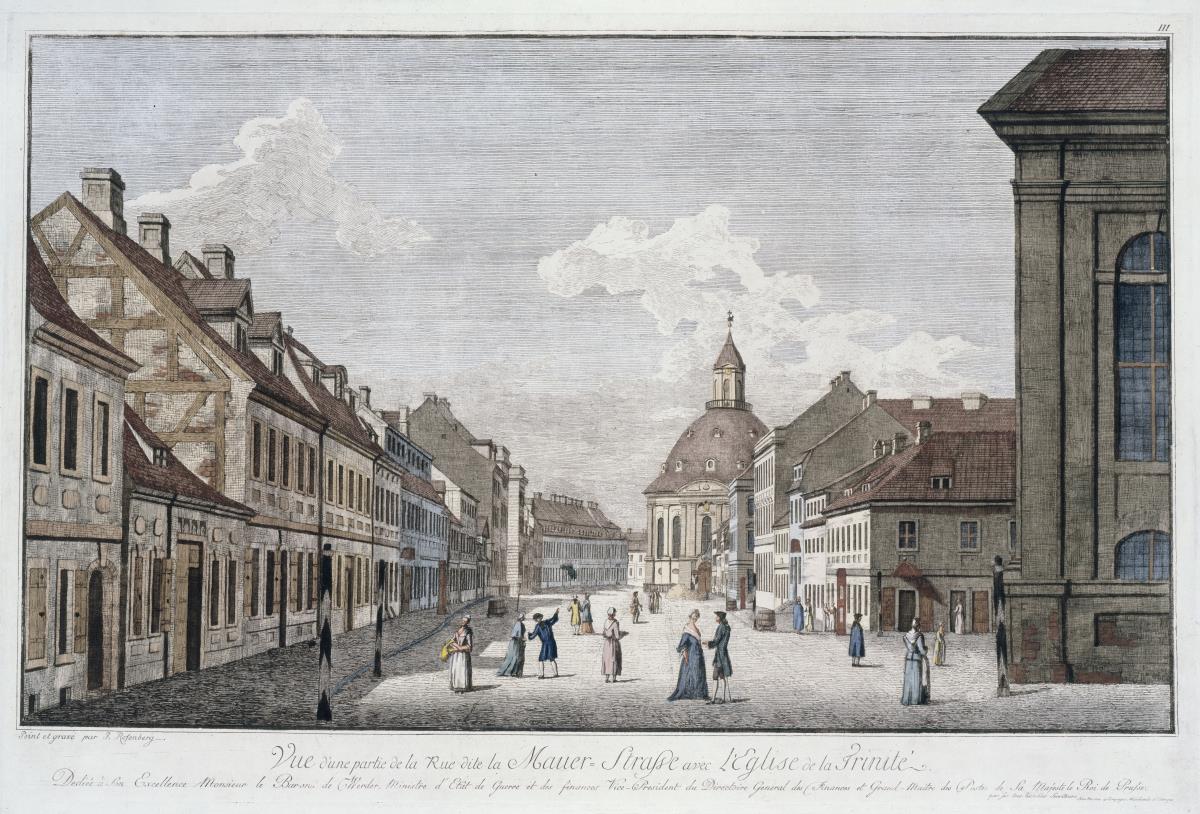 Die Mauerstraße mit der Dreifaltigkeitskirche