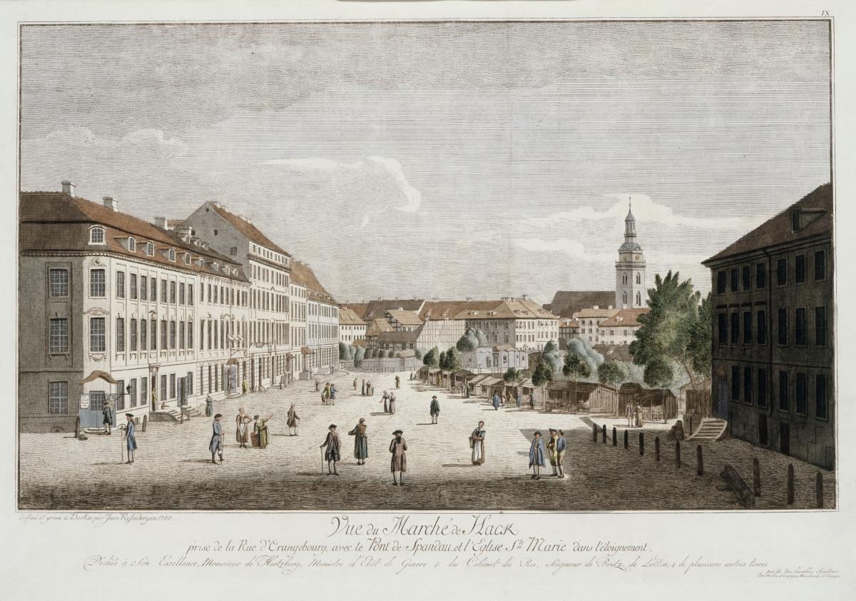 Blick auf den Hackeschen Markt - im Hintergrund die Marienkirche und die Spandauer Brücke