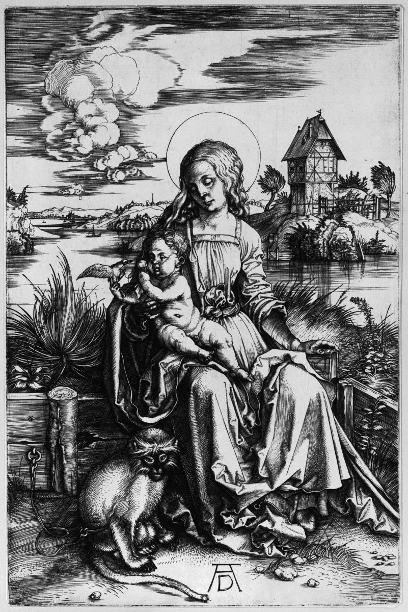 Maria mit dem Kind und der Meerkatze