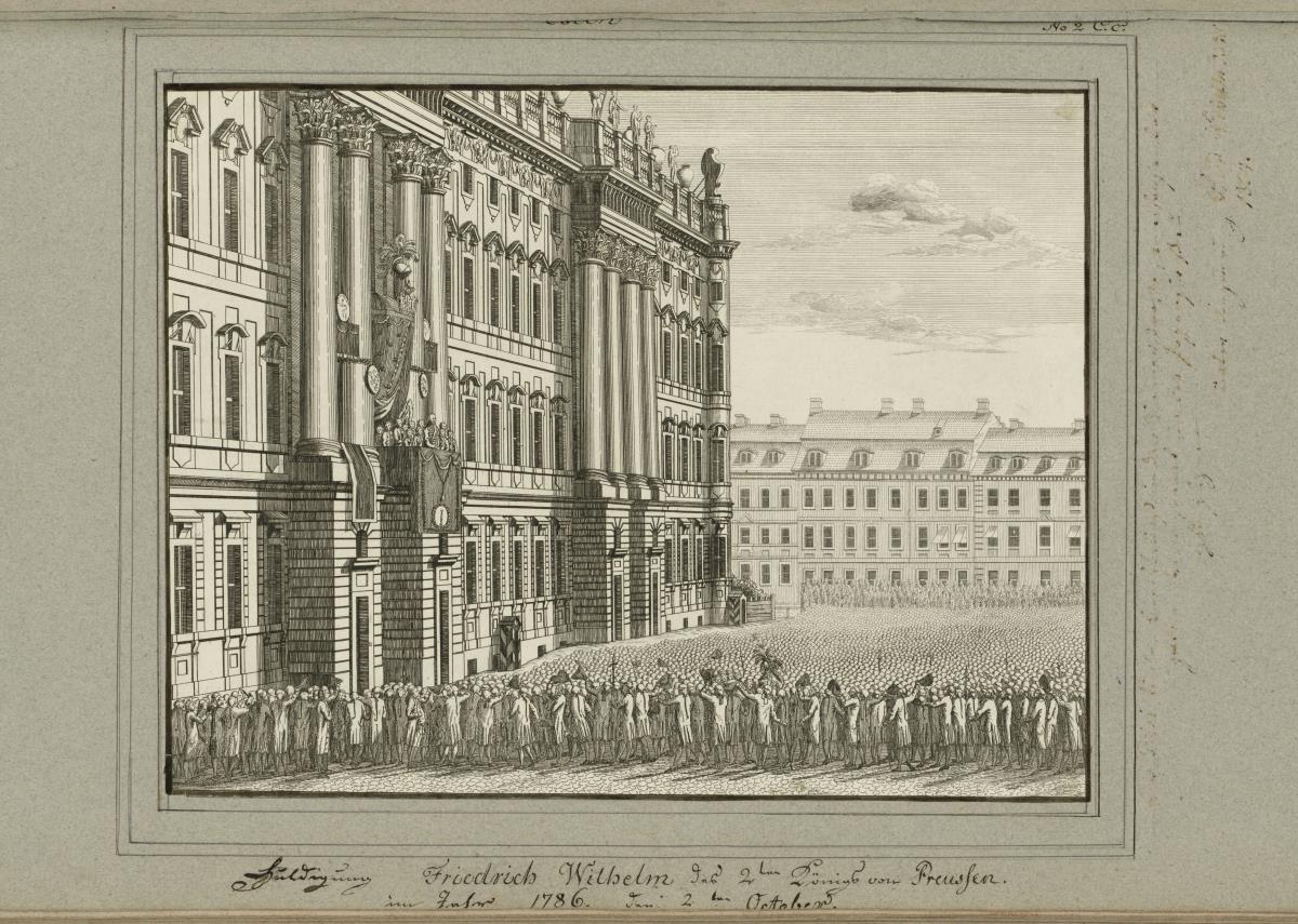 Cölln. Huldigung Friedrich Wilhelm des 2 ten Königs von Preußen. Im Jahr 1786. Den 2ten October