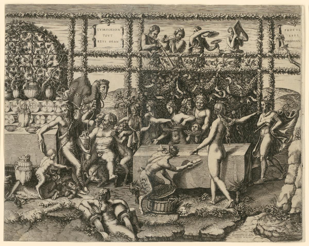 Vorbereitungen für das Gastmahl von Cupid und Psyche (mittleres Drittel)