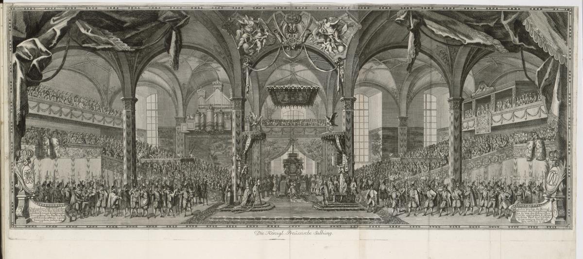 Die Königl. Preüssische Salbung. In: Preußische Krönungs=Geschichte oder Verlauf der Ceremonien. Cölln (Berlin) 1712