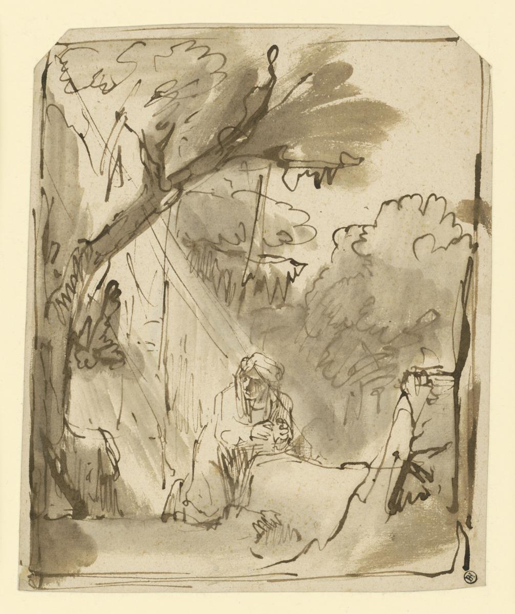 Hagar bei dem Brunnen auf dem Wege nach Sur (Hagar in der Wüste betend?)
