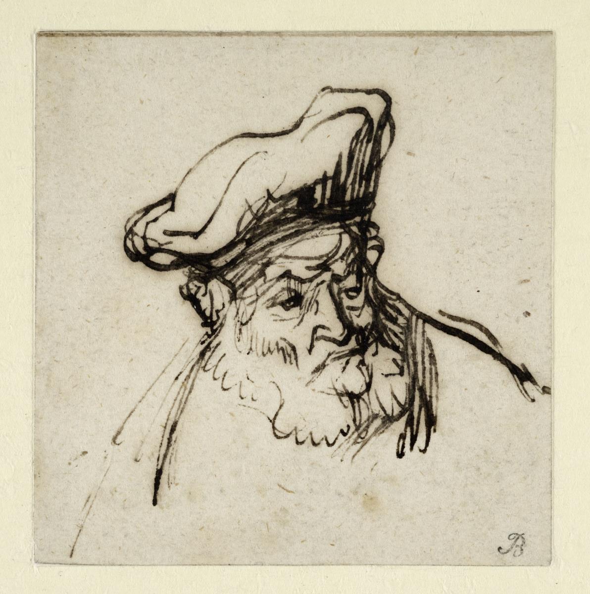 Bärtiger Greiskopf mit Turban von vorn