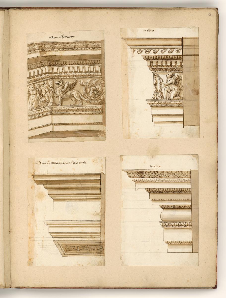 Gebälke; Architrav eines Portals in den Diokletiansthermen
