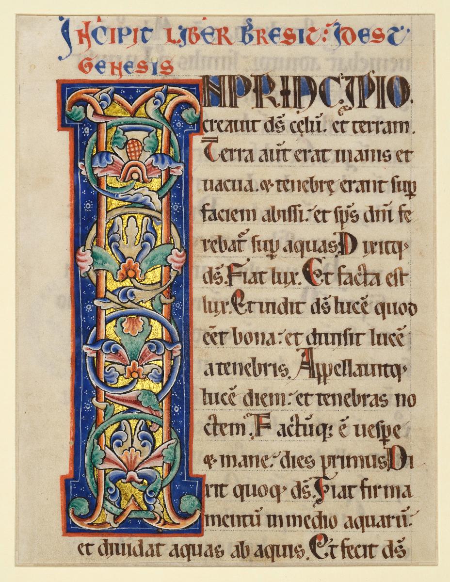 Initiale I(n principio creavit), Bibel, Maasgebiet