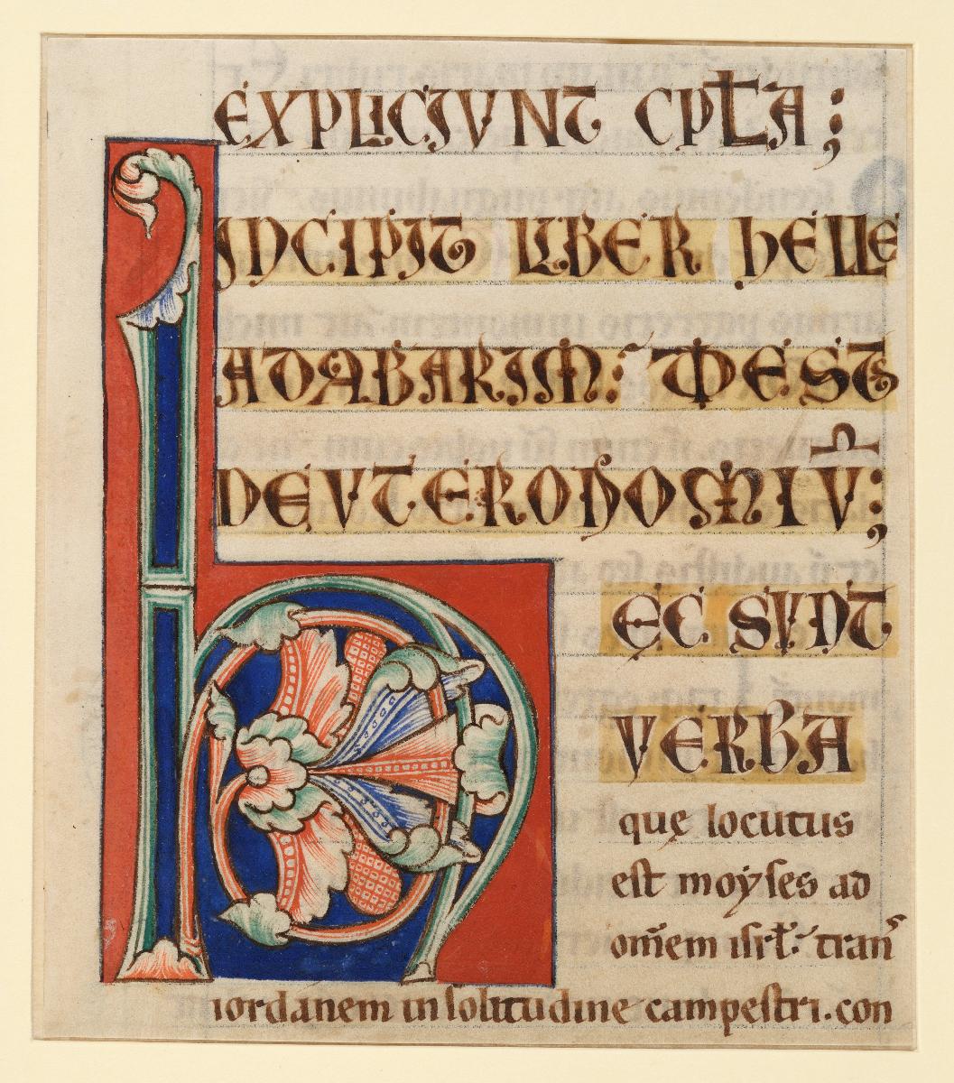 Initiale H(ec sunt verba), Bibel, Maasgebiet