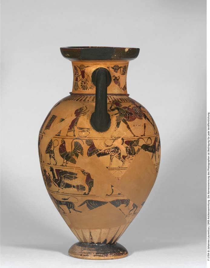 Attische, schwarzfigurige Amphora (der sog. Tyrrhenischen Gattung)