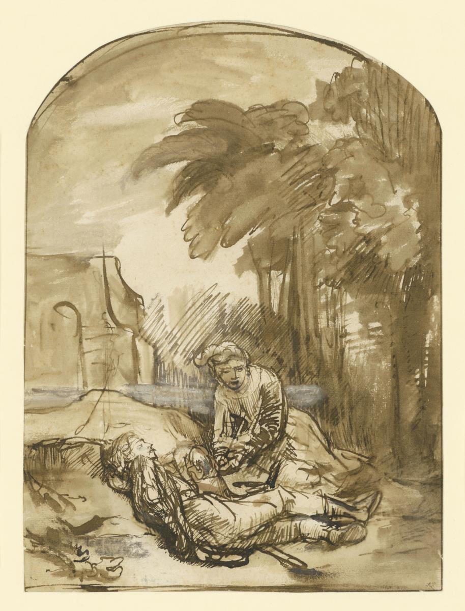Thisbe ersticht sich bei der Leiche des Pyramus