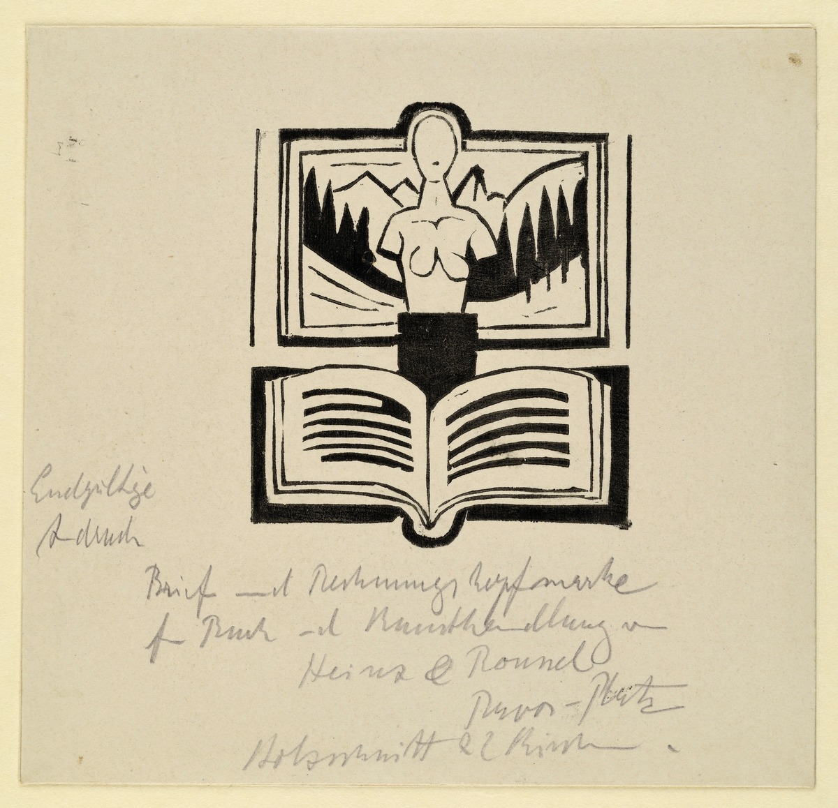 Briefkopf der Internationalen Buch- & Kunsthandlung Heintz & Roussel, Davos Platz