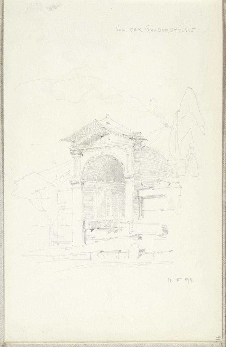 Pompei, ansicht eines Grabes an der Gräberstrasse
