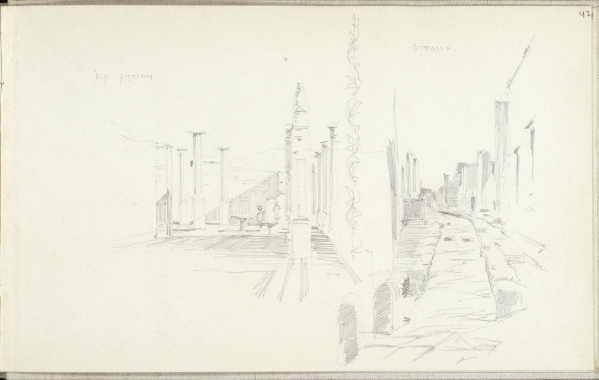 Pompei, Blick in ein Atrium, Straßenansicht