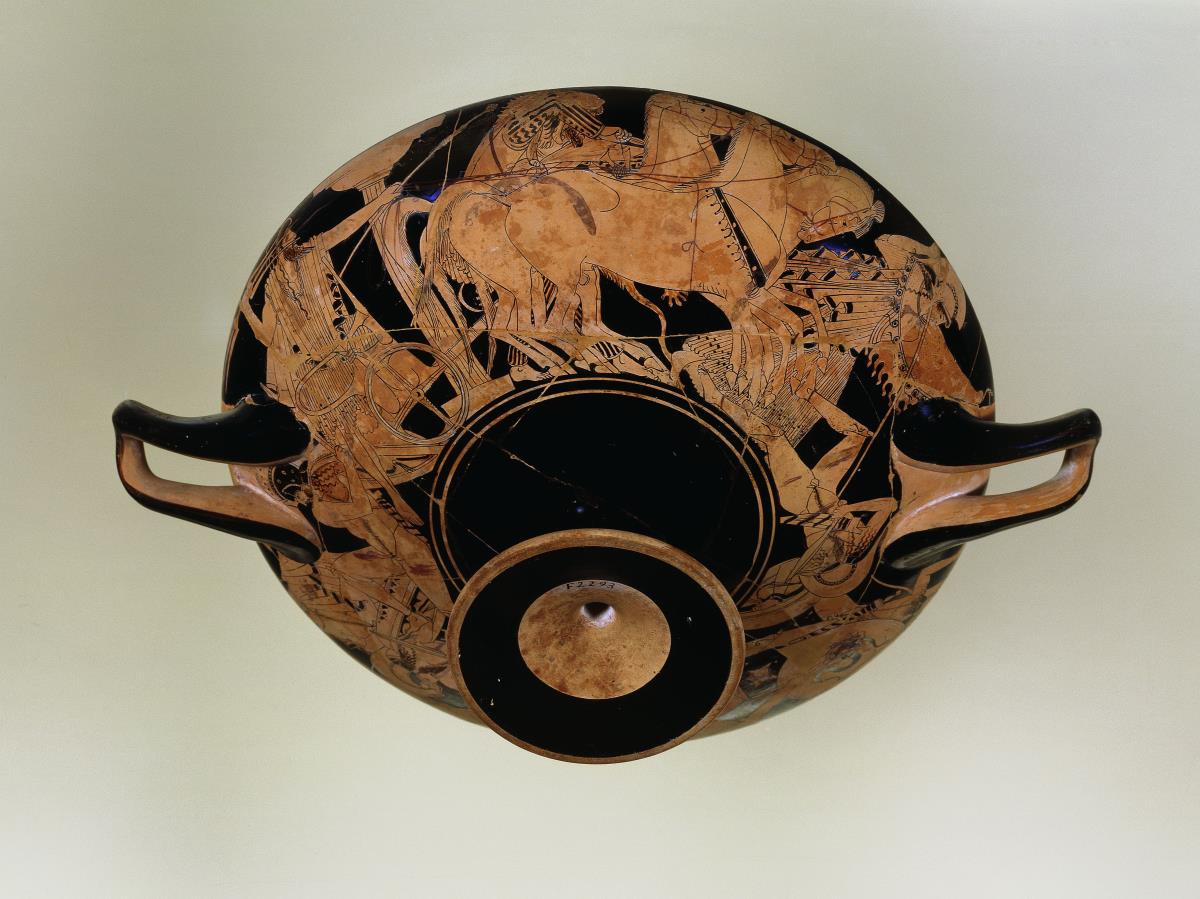 Attische, rotfigurige Trinkschale (Kylix)