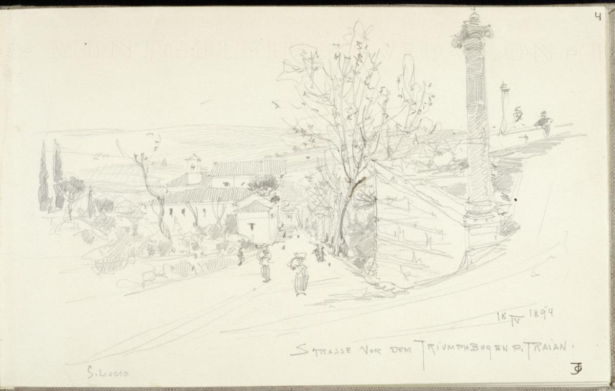 Reiseskizze, Triumphbogen des Trajan