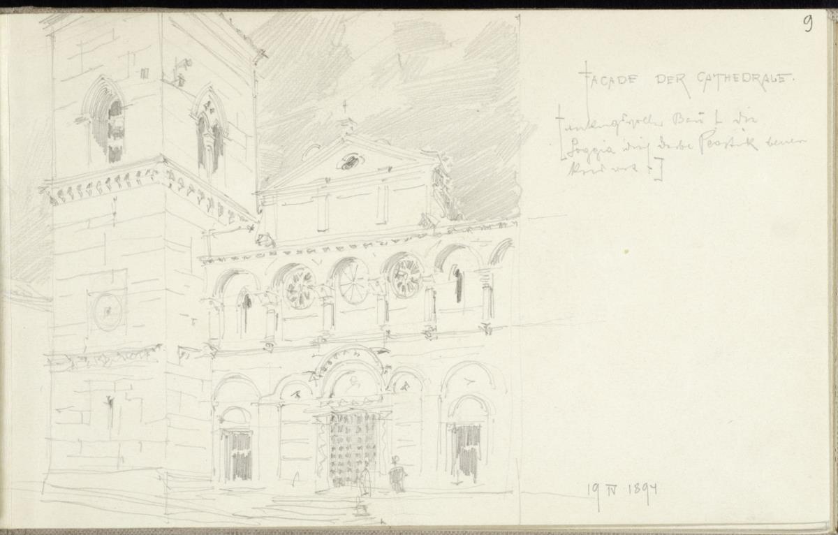 Reiseskizze, Fassade der Kathedrale